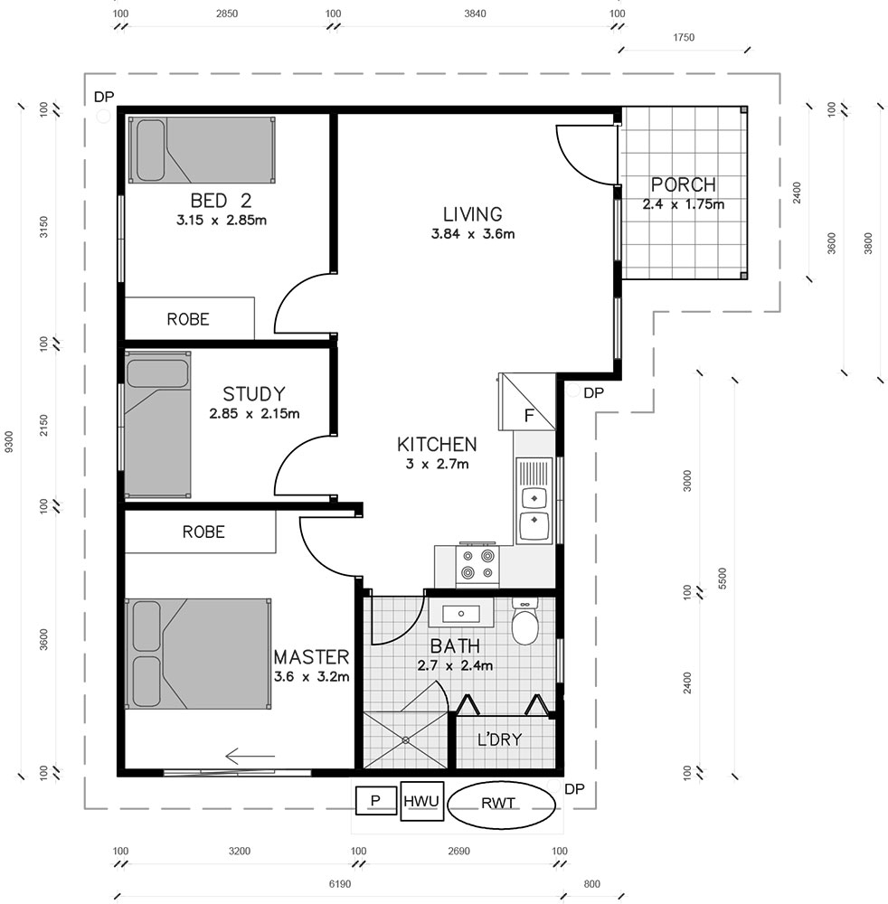 Granny Flat Floorplan Gallery 1 2 3 Bedroom Floorplans