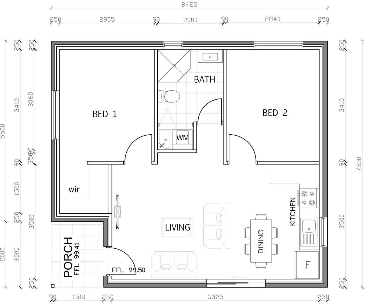  Granny  Flat  Floorplan Gallery 1 2  3 Bedroom  Floorplans